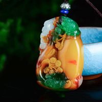 Xinjiang Gobi Colorido jade jarre jarre colgante ruyi marca