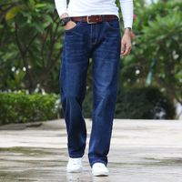 Männer Jeans 2021 Business Fashion Stretch Denim Classic Style Reguläre Fit Stragith Jean Hose Männliche Hosen Blau 40 42 44