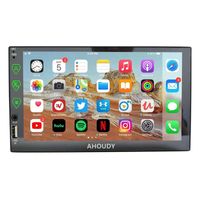 AHOUDY Car Video Stereo with Apple Carplay & Android Auto 7 Inch Full Touch HD Screen Cars Radio Mirror Link,Rear Camera, AM/FM Car Audio Receivers