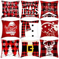 Christmas Pillow Case Cartoons Santa Claus Cushion Cover Plush Sofa Throw Covers Bedding Supplies 20 Designs Optional