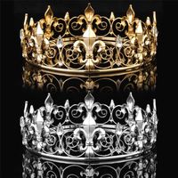 Vente en gros Cercle Gold Pal Accessoires Couronne King Homme Rond Tiara Imperial 211109