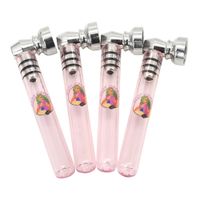 Lady Hornet Glass Sigaretta Tubo per sigaretta 94 mm Pink Pink Smoking One Hitter Pipes 24pcs Paper Display Dlay Punti di filtro Bocchino all'ingrosso