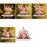 Resin Elk Family Of 2 3 4 5 6 7 8 Name Pendants Christmas Decorations Cute Deer Holiday Winter Gifts Xmas Tree Ornaments