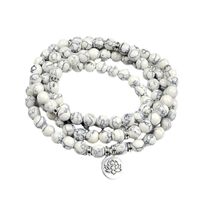 Yoga sintético branco pinho pulseira jóias mão corda lótus rosário pulseira