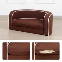 US Stock 30 GRAY Pet Sofa Cat Dog Bed rectangle with movable cushion wood style foot Home Decor on the Edges Curved Appearance a32335t