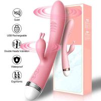 Vibratori NXY doppio vibratore di coniglio per la masturbazione femminile clitoride stimolatore impermeabile ricaricabile per adulti sesso giocattolo zd0274 1202