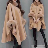Lã das mulheres mistura inverno womens capa grande colarinho casaco longo jaquetas parka casacos outerwear