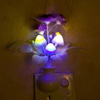 Lovely Lamp Colorful LED Mushroom Night Light Bed Wall Lamp Home Illumination TR 