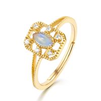 Wysokiej jakości Rainbow Blue Natural Moonstone Pierścień Marquise Cut 2.5x5mm Gemstone 925 Srebrna Biżuteria ślubna na prezent