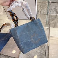 خمر مصمم حقائب الكتف الأزياء النسائية حقيبة يد الدنيم الدنيم مصممي مصممون حقيبة تسوق السيدات حقائب السيدات المحافظ كبيرة حمل 2021