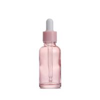 5ml 10ml 20ml 30ml 50ml 100 ml Botella de gotero de cristal rosado claro Suero Esencial Botellas de perfume de aceite con pipeta Reactivo