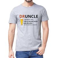 Erkek T-Shirt Grafik Druncle Bira Tanımı Normal Amca Mizah Kısa Kollu Tişört Üst Tee Yenilik Hediye