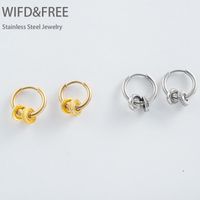 Hoop & Huggie Wild Free Classic Unisex Earrings Simple Stainless Steel Drop Earring Round For Women Party Jewelry Gift Friends