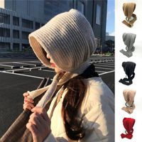 Boinas Gorros de invierno Mujeres Retro Protección para el oído Chic Sombrero Cálido Simple Balaclava All-Match Caps Trendy Womens Lovely Korean Beanie