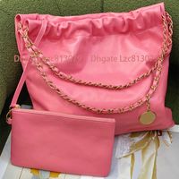 oryginalne skórzane pikowane różowe torby na torby projektant dużej pojemności torba na zakupy Wysoka jakość kobiet pod pachami przenośna łańcuch damski torebka damska 22 bag