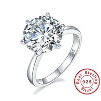 Wedding Rings Luxury 925 Silver 5 Carat Excellent Cut D Colo...