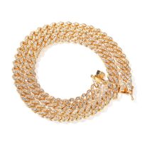 9mm Micro Pave Cuban Chain Necklace Hip hop Full Iced Out Rh...