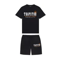 Мужские спортивные костюмы летняя Trapstar Мужская футболка для футболки для футболки Harajuku Tops Tee Funny Hip Hop Color футболка для пляжей повседневные шорты