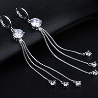 Dangle & Chandelier Utimtree Long Tassel Earrings Fashion Wedding Drop Earring For Women Austrian Crystal Brincos JewelryDangle