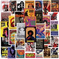 50Pcs Lot Retro rock poster rock band stickers Rock and roll...