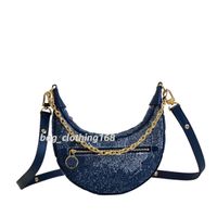 shoulder bag designer woman denim bag hobo half moon handbag...