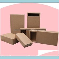 Party Favor Event Supplies Festive Home Garden 14X7X3Cm Black Beige Der Packing Box Gift Bow Tie Packaging Kraft Paper Carft Cardboard Box