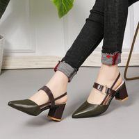 Sandalet 2022 içi boş kaba yüksek topuklu sığ ağız sivri pompalar dişi seksi yüksek topuklu büyük moda kadın ayakkabılar