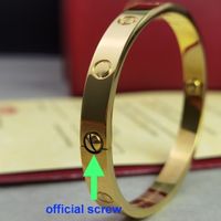 Love <strong>bangle</strong> gold Platinum real gold 18 K never fade 16-19 size With counter box certificate official replica highest quality luxury brand couple bracelet