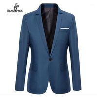 Ternos Masculinos Blazers Atacado - Weonedream 2022 Vinho Azul Negro Vermelho Top Top Top Casaco para Homens Casacos Masculino Vestido Casual Blazer Terno Masculino