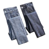 Женские джинсы Мода Женщины Slim Plus Plus Size Высокий талия с разразительными пеналами растягивающимися джинсовой джинсовой джинсовой ткани.