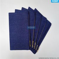 7x10 Inches 10 oz Pure Cotton Indigo Blue Twill Denim Zip Bag Plain Blank Zip Pouch With High Quality Golden Metal Zipper Match Bl264g