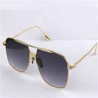 Top K Gold Men Design Sonnenbrille Alkam Square Metal Rahmen Einfacher Avantgarde-Stil hochwertig vielseitig UV400 Objektiv Eimer mit 240n