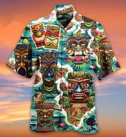 Herren -Hemdhemden Hawaiianer Männer Kurzarm Shirt Retro Style Casual Street 3D Death Head Sommer 2022men's