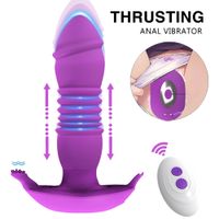 Automatique Télescopique Femme pour femmes Vibratrice Butterfly Toys Sexy pour la poussée Anal Plug
