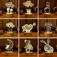 Home Romantisch 3D USB LED Night Light Acryl Desktop Tafel Lampverlichting Woonkamer Slaapkamer Decoratie voor Valentijnsdag Vrouw Gift 20 Stijlen