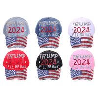 Трамп 2024 Шляпа повседневная бриллиантовая бейсболка Athleisure Регулируемая хлопковая шляпа шляпы 9 стиль