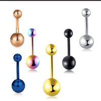 Mix 6 Colors Belly Button Rings Surgical Steel 14G Navel Ring Screw Women Piercing Barbell Body Jewelry 100pcs2736