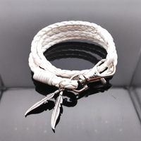 Linkkette Lederarmb￤nder f￼r Frauen Armband Wei￟ Armband M￤nner Pflanze Blatt Handwicke geflochten