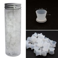 100pcs   Box Small White Color Silicone Tattoo Ink Cups Pigment Cap with Base Size L & Size S Tattoo accesories2065