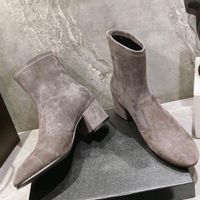 Designer botas femininas com tecido de zíper em tecido de outono de camurça de camurça de couro de couro patente de couro 5 cm de neve fashion botas de chuva ocidental clássico clássico de sapatos casuais pretos