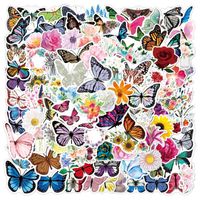 Envoltura de regalo 100pcs pegatinas de mariposa de floración para portátiles Station Smationy Pattisery Statcher Spond Libros de recursos de recortes Suministros de artesanía