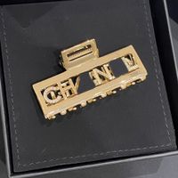2022 Top quality Charm barrettes hair clip women wedding jewelry gift have box stamp words hollow design in 18k gold plated PS4134A