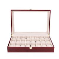 Obejrzyj skrzynki Przypadki 24 Slots Luksusowe Duże pudełko Organizator Wyświetlacz Drewniane Zegarki Poszewka Przechowywania Case Drewno Prezent Drop