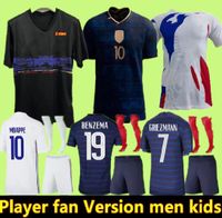 Mbappe Benzema Frances Jerseys 2021 2022 2023 Griezmann Pogba Giroud Kante Home Away Frencia Football Dorts Adulto Hombres Kit Maillot 110629