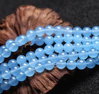 Natural 6mm Light Blue Jade Chalcedony Round Gemstone Loose Beads 15"