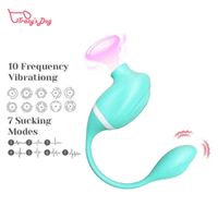 Nxy Tracy&#039;s Dog Adult Couples Vacuum Sucking Dual Stimulation Vibrating Blue Double Head Shock Egg for Women Sex Toys 1208