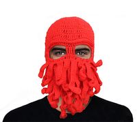 Popular pure hand woven Octopus wool hat warm Halloween party