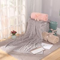 Bed Blanket Travel Quilt Double Layer Solid Color