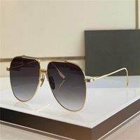 Top K Gold Men Design Gafas de sol ALKAMX Dos marco de metal piloto Estilo de vanguardia simple Versátil de alta calidad UV400 Eyewear W288T