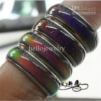 Whloe 100pcs mix size mood <strong>ring changes color</strong> to your temperature reveal your inner emotion cheap fashion jewelry Shippin291V